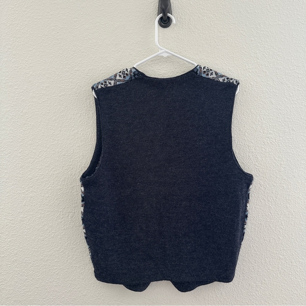 Giordano Wool‎ blend Fair Isle Sweater Vest - Cozy Grandpacore Preppy Academia L - Picture 8 of 9